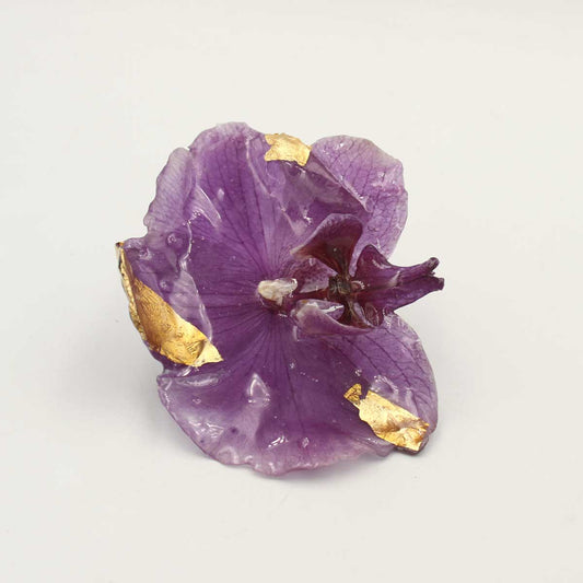 Vista alternativa di Anello Viola con orchidee naturales
