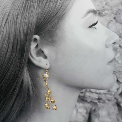 Pendientes Lino con flores naturales preservadas