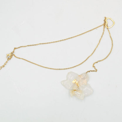 Collana de Orquídea Blanca Natural con Cierre Corazón con orchidee naturales