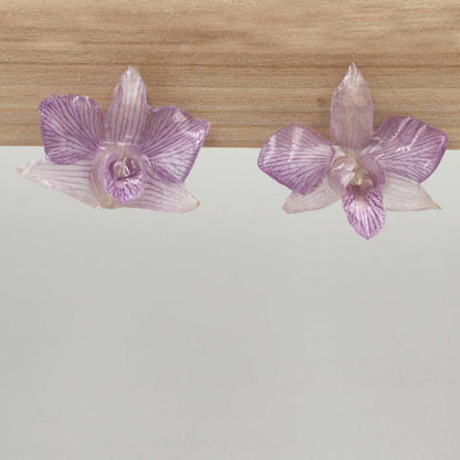 Vista alternativa di Orecchini Exótica con orchidee naturales