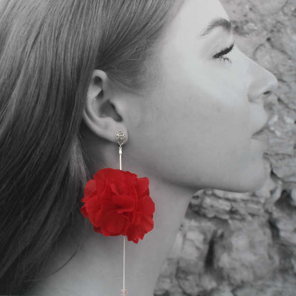 Pendientes Rojo intenso
