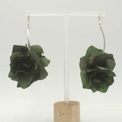 Pendientes de Flores Naturales Isolda - Verde y Plata